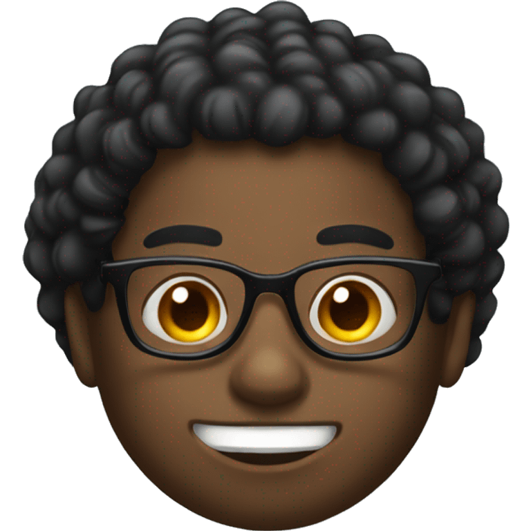 black guy with a lot of hair and a midget with glasses emoji