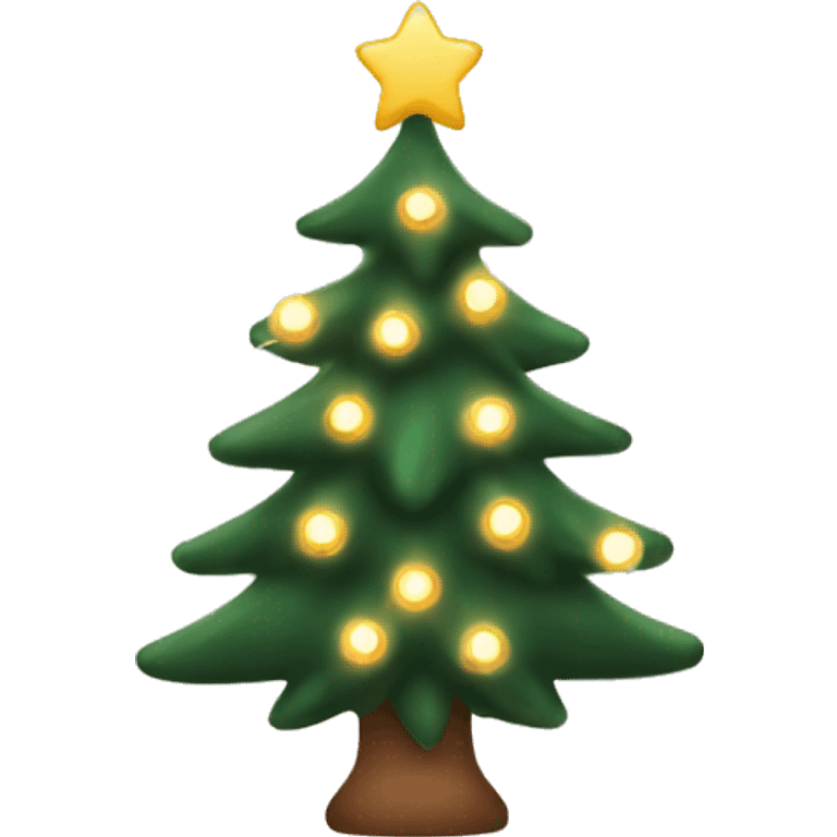 christmas tree with beige fairy lights emoji