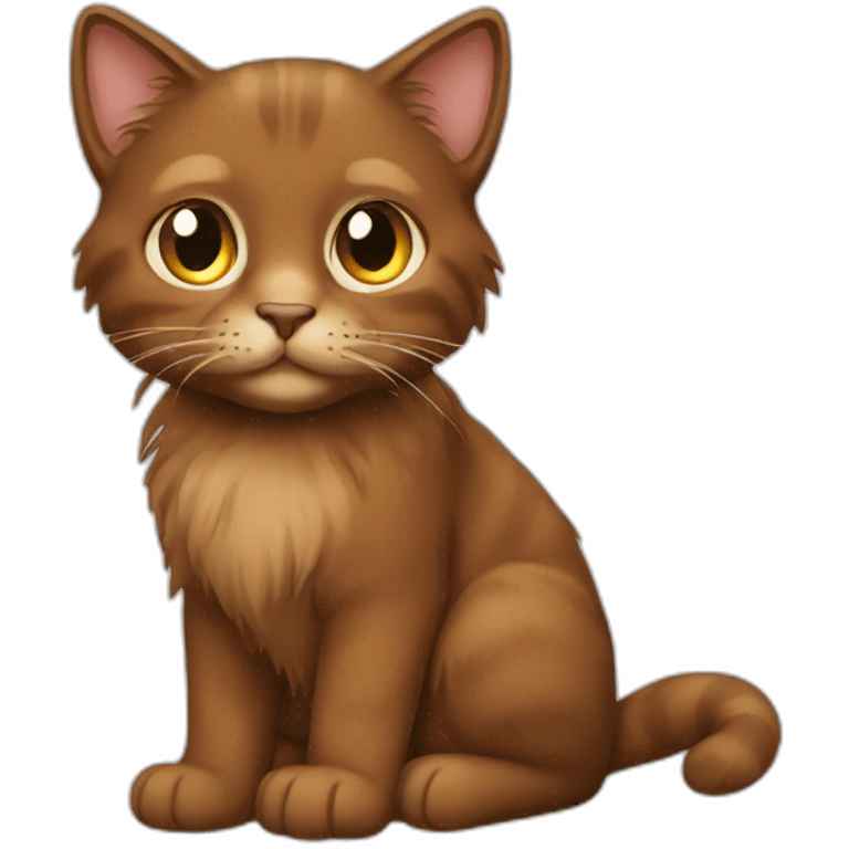 brown cat long hair emoji