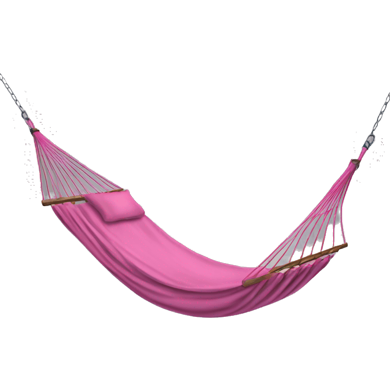 Realistic camping pink hammock lisolated. emoji