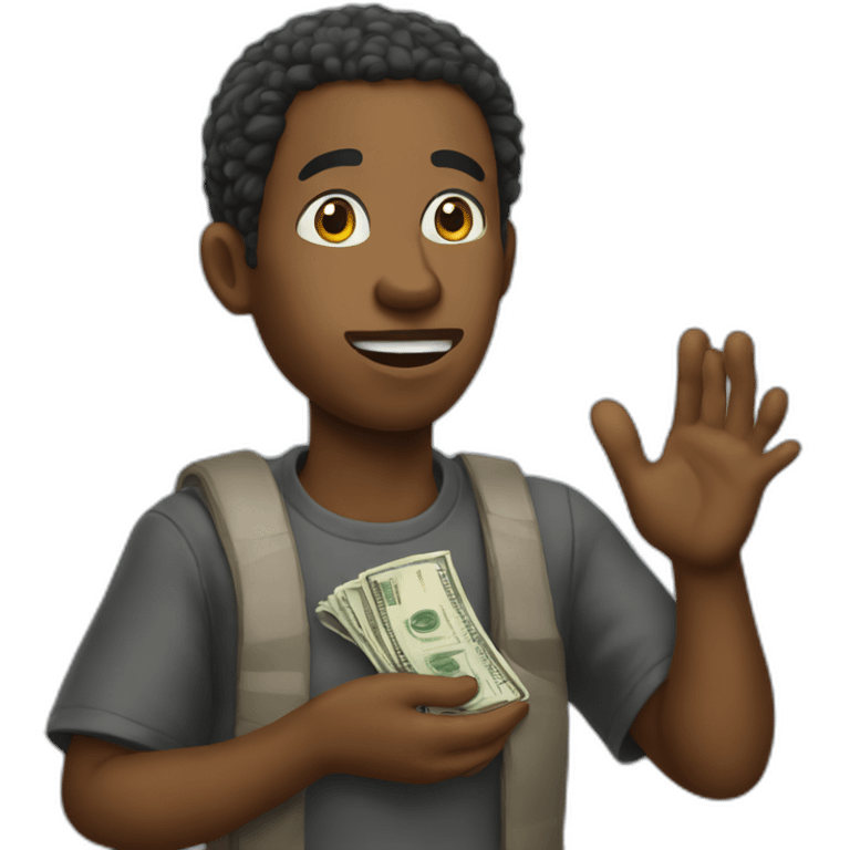 African American begging for money emoji