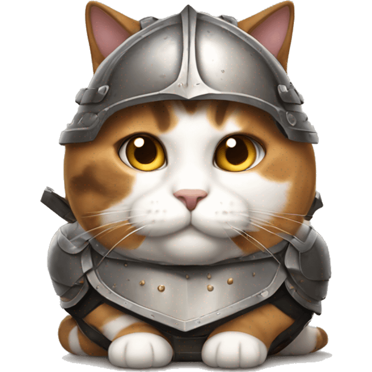 Fat calico cat with armor  emoji