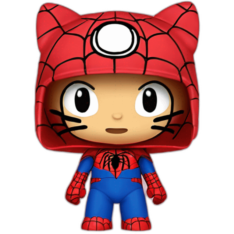 Hello kitty with juste a spider man cap and no mouth (very cute) emoji