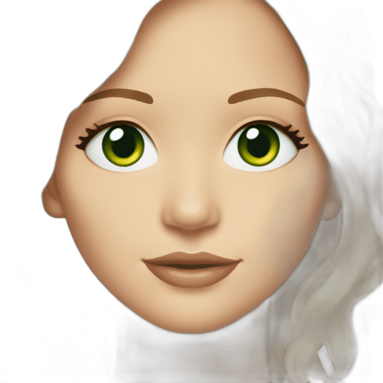 Brunette Jennifer Lawrence with Green eyes emoji