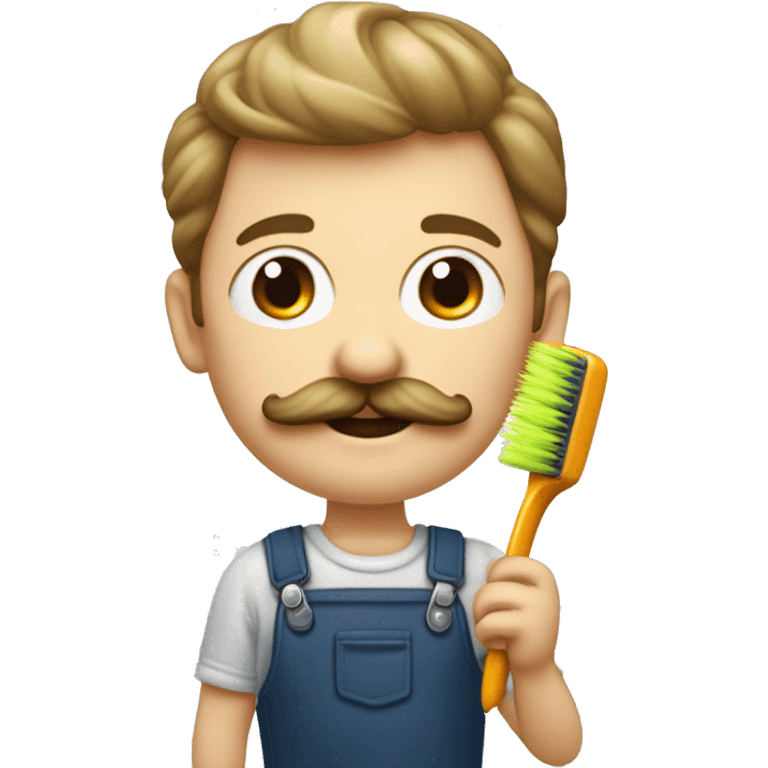 Petit homme avec une petite moustache en brosse à dent et les cheveux plaqués mis sur le côté  emoji