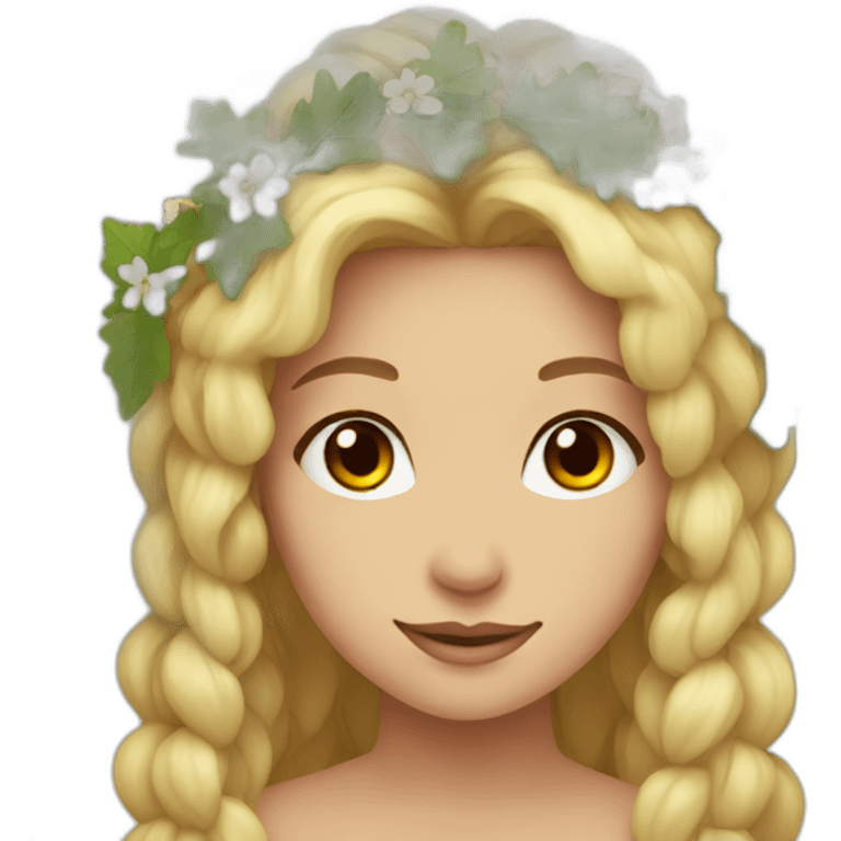 oak leaves flower crown emoji