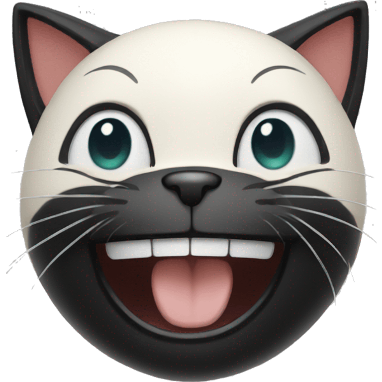 Black Cat laughing with elmet emoji