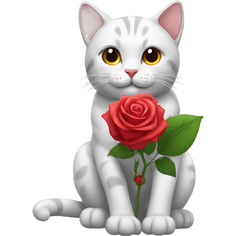 Cat holding a rose emoji