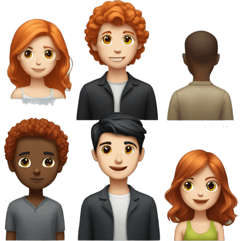 "A red-haired, fair-skinned girl and a black-haired, fair-skinned boy." emoji