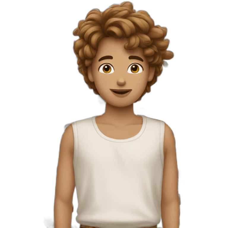 garcon cheveux marrons peau blanche emoji