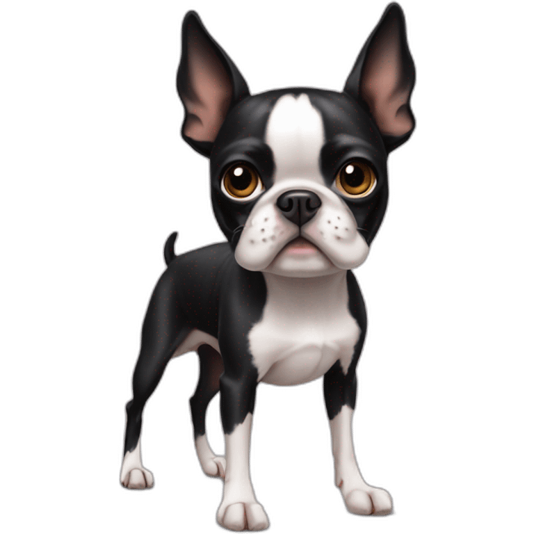 Boston terrier with very long legs emoji