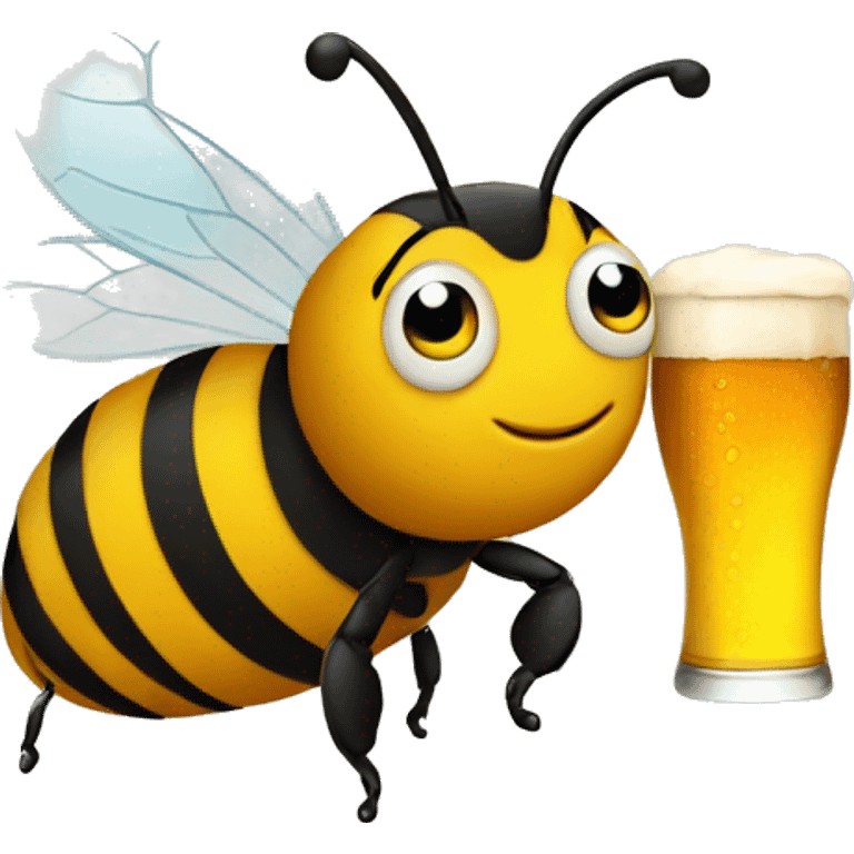 Big Bee with beer emoji