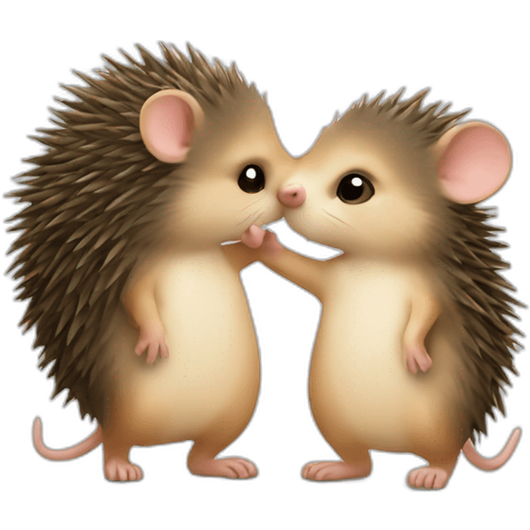 Hedgehog mouse kiss emoji