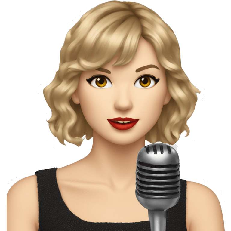 Taylor swift with a mic emoji