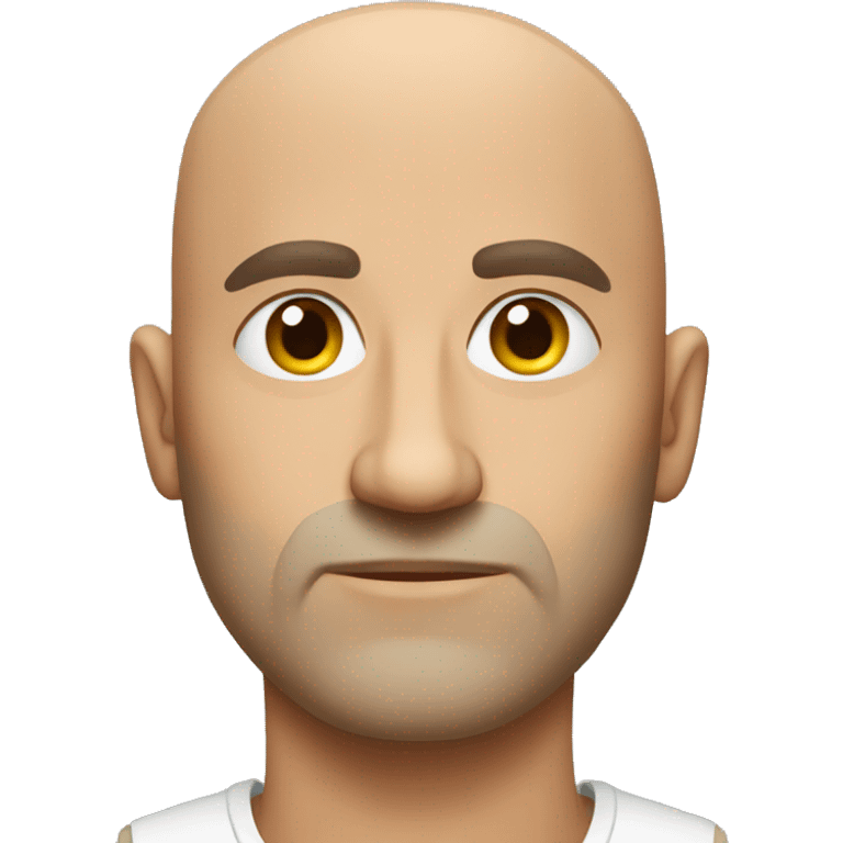 Serious Bald man emoji