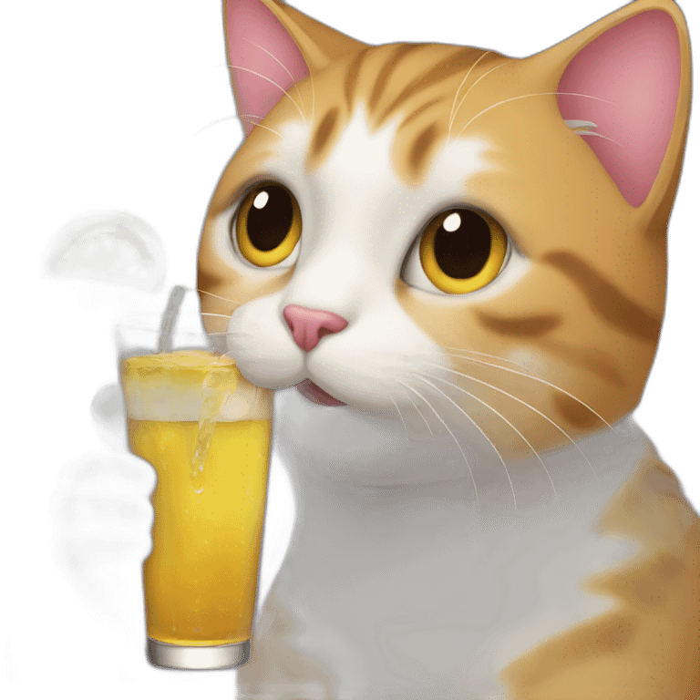 Cat drinking emoji