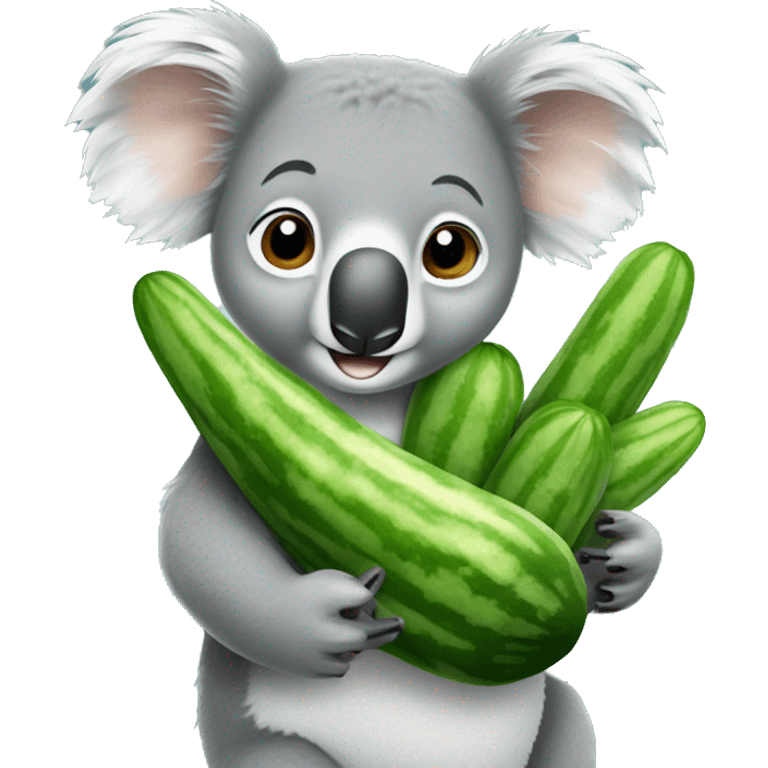 Koala wearing cucumbers emoji