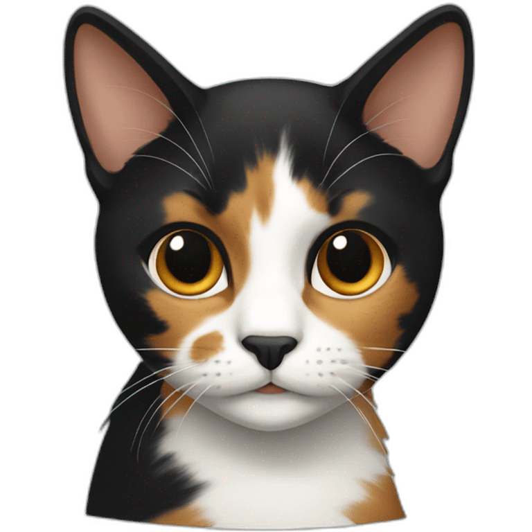 calico cat mostly black emoji