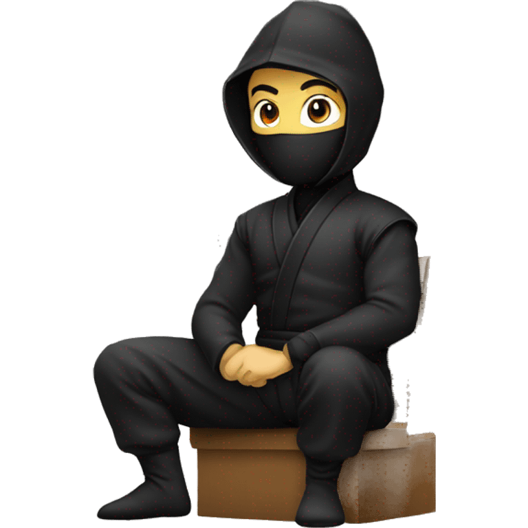 Ninja assis en tailleur emoji