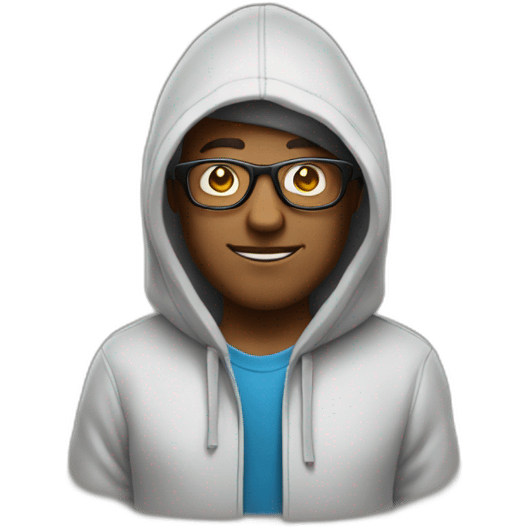 Sunny IT man in hoodie and glasses emoji