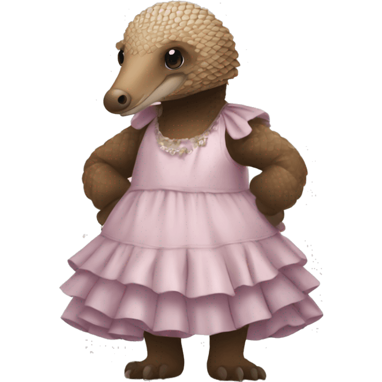 Pangolin in a dress emoji