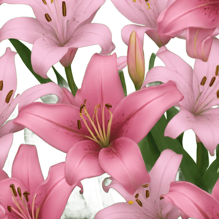 Pink lilies emoji