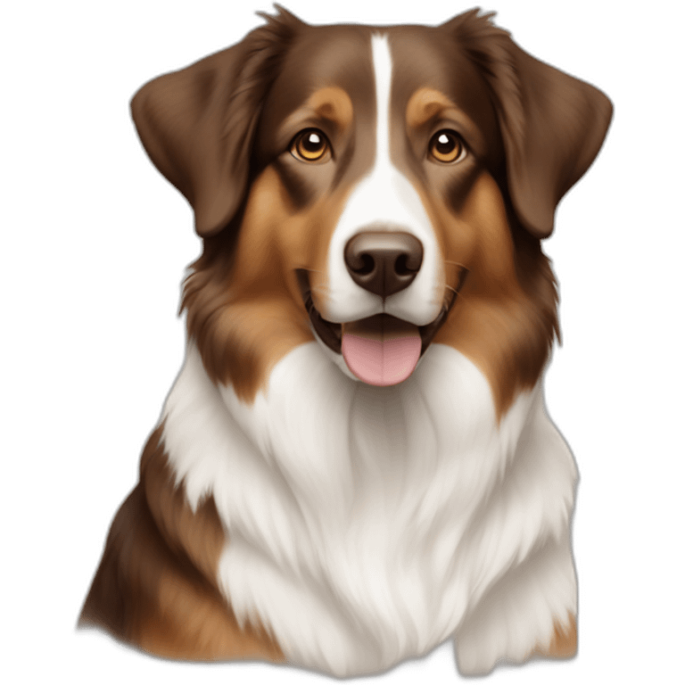 Brown and white English shepherd emoji