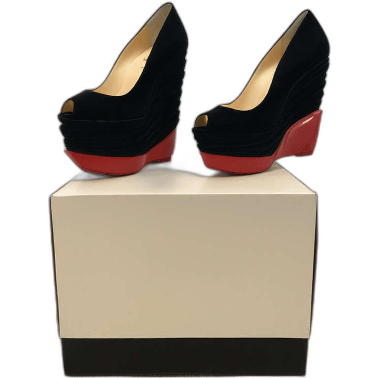 Platform wedges louboutin black emoji