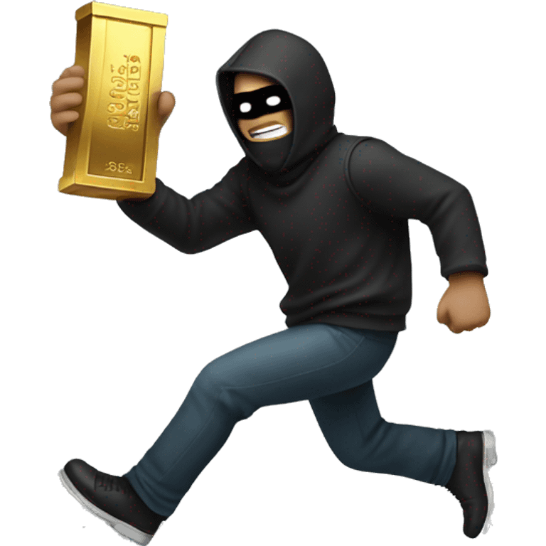 Robber getting away with gold bars emoji