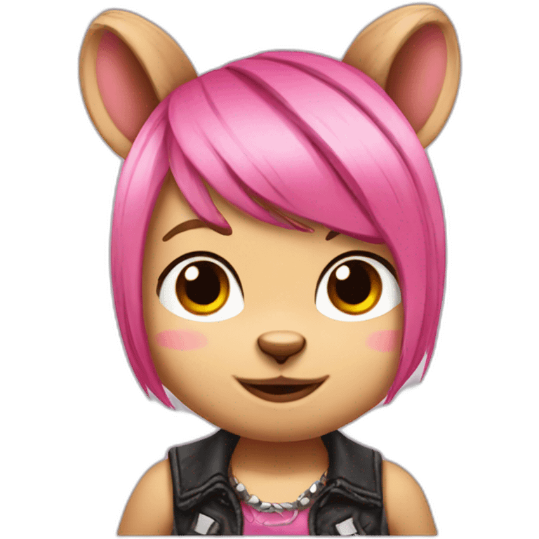 punk chipmunk pink hair emoji