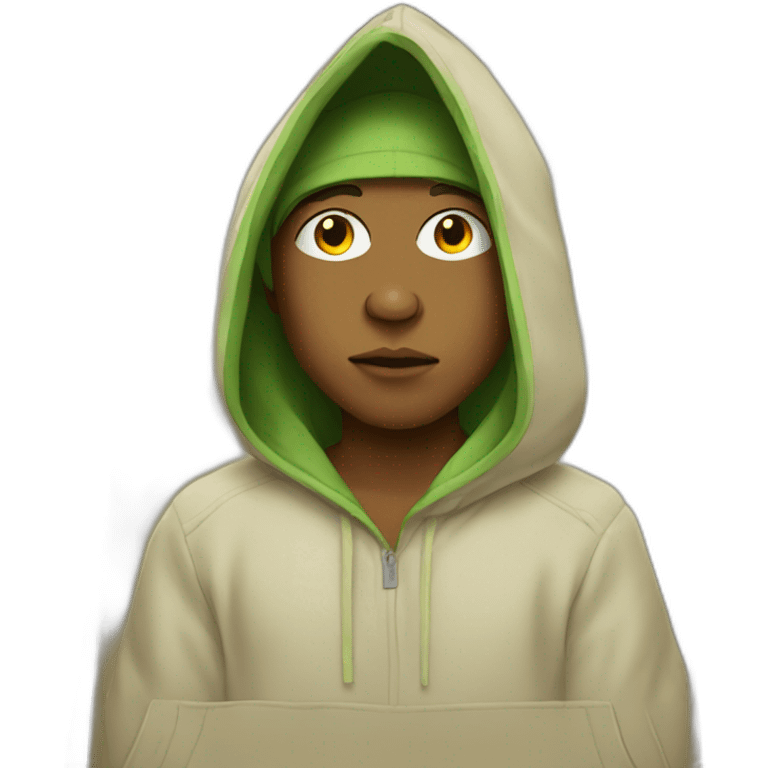 Boy in yoda hoodie emoji