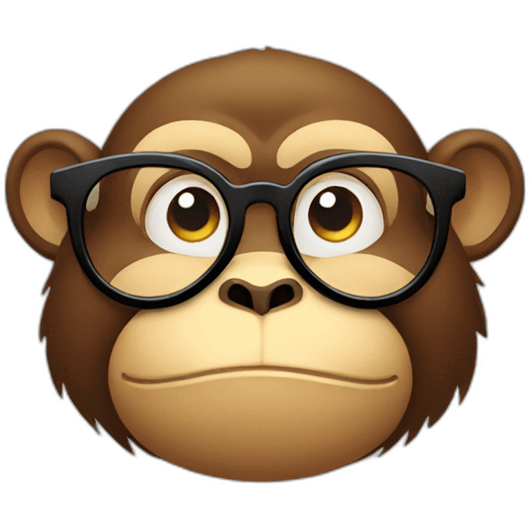 fat monkey with glasses emoji