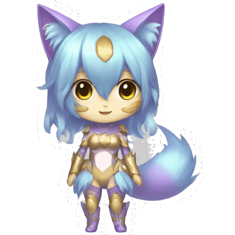 Pastel-Catgirl-Chibi-Sona-Shiny-Fakémon with a mask full body emoji