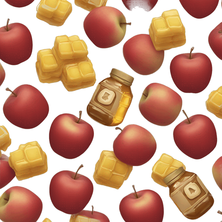 Apple with honey emoji