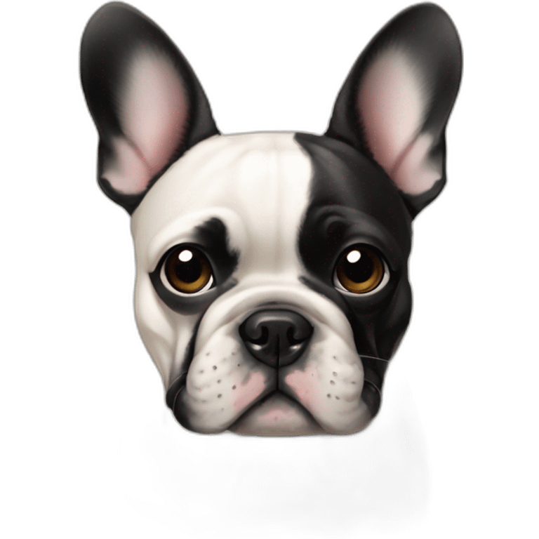 french bulldog with a black round stain on the left eye only emoji