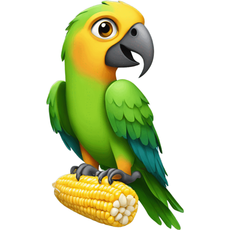 Parrot eating corn emoji