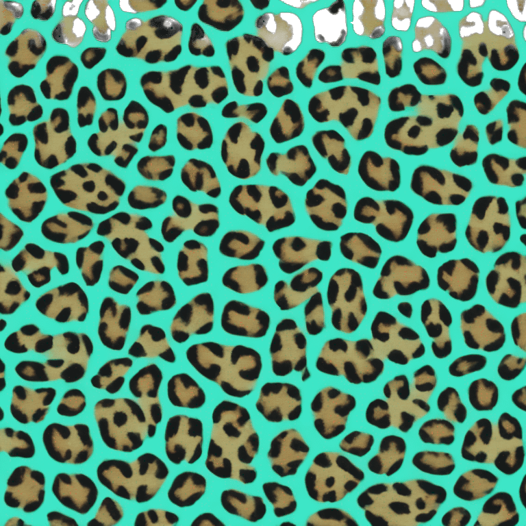 Realistic teal leopard print pattern Jeep Gladiator truck. emoji