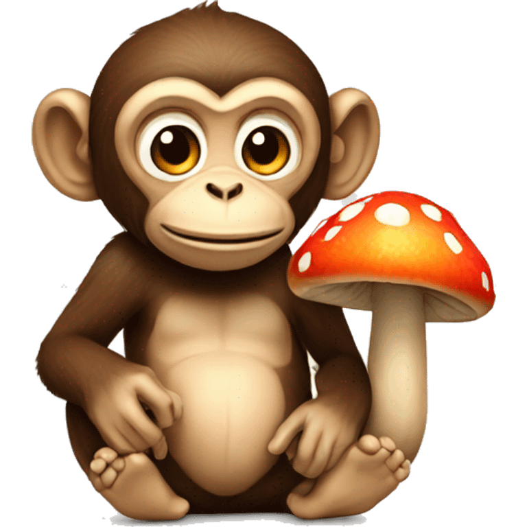 monkey with a mushroom emoji