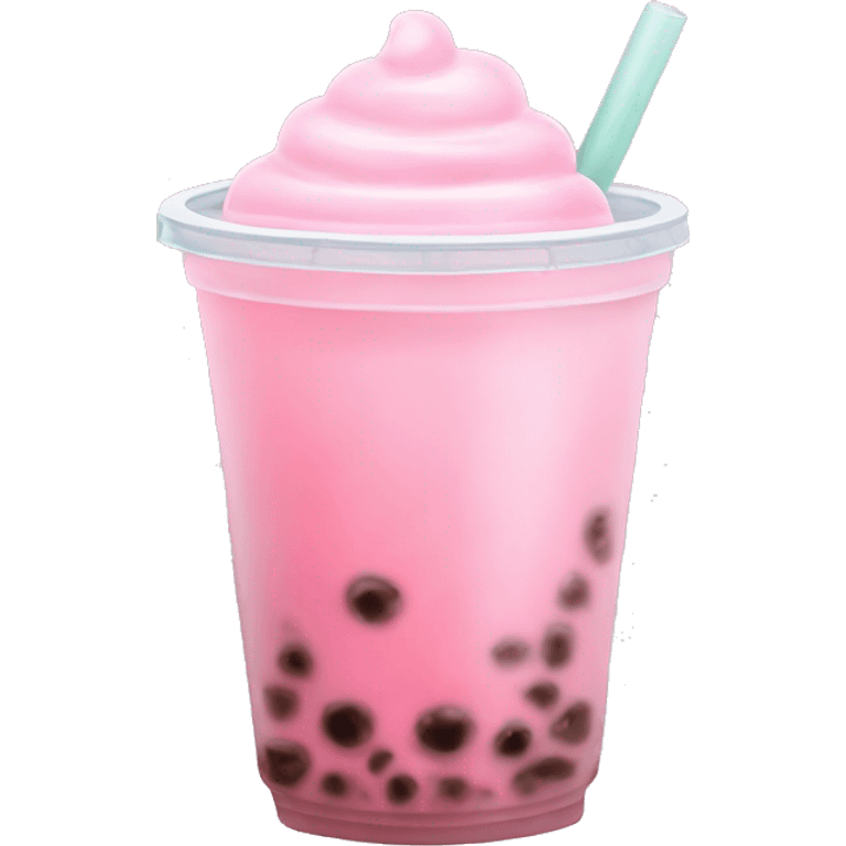 soft pink bubble tea  emoji