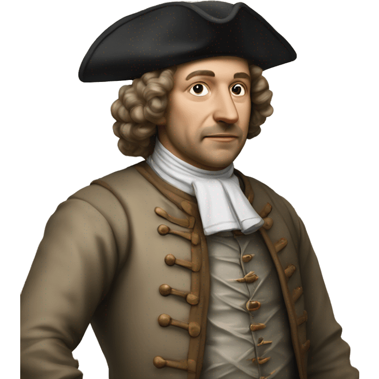 Photorealistic 17th century engineer with drawings emoji