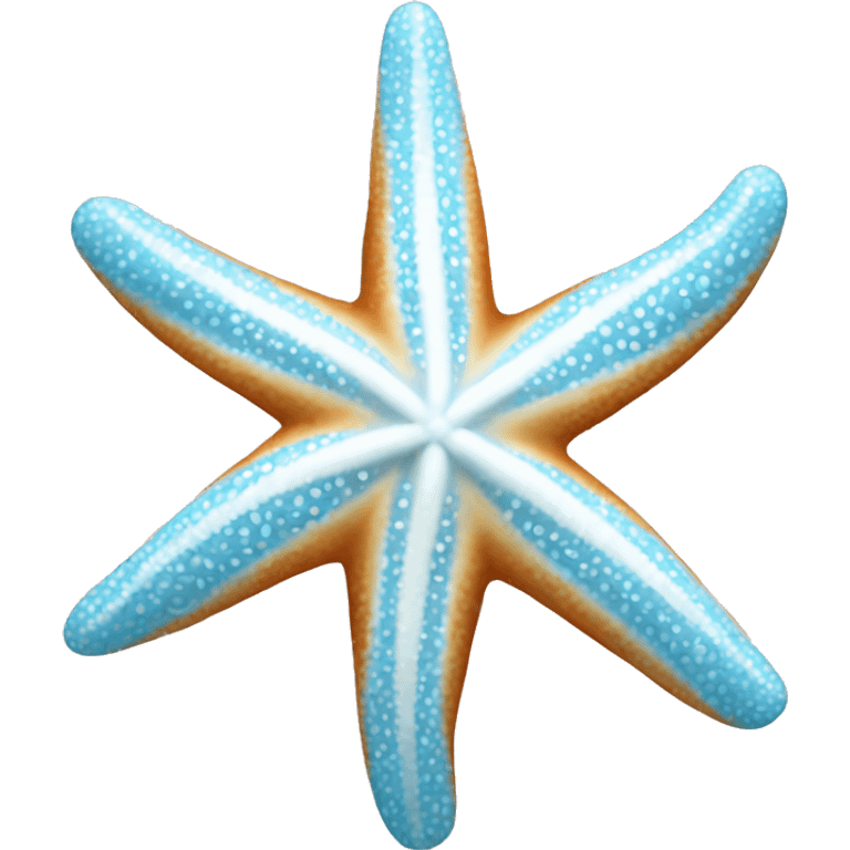 Light blue and white striped starfish  emoji