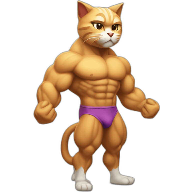 bodybuilder cat emoji