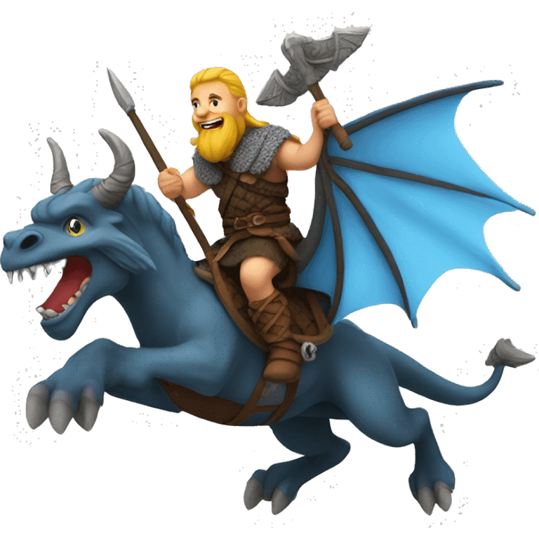 Viking on a flying dragon emoji