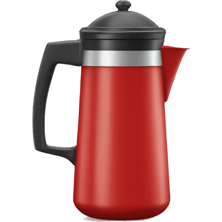 Realistic  red camping coffee pot isolated.  emoji