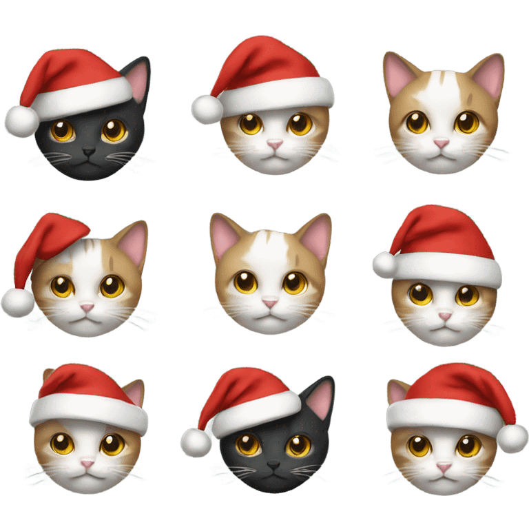 Cat wearing a Santa hat emoji