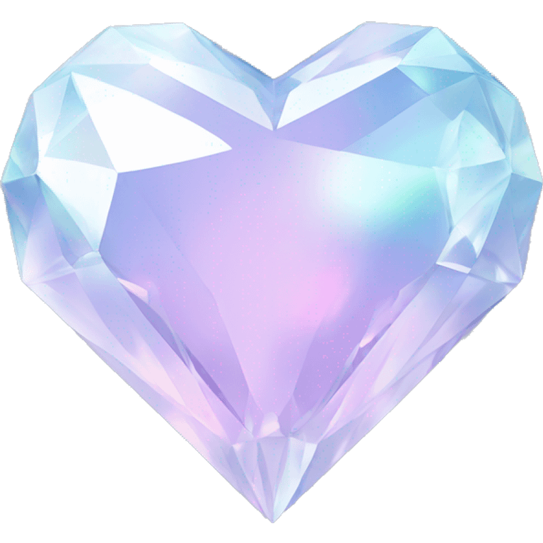 Pastel White iridescent diamond heart emoji