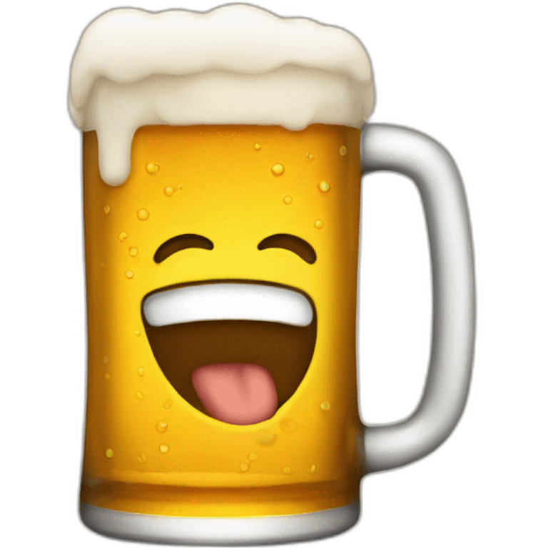 Happy beer emoji