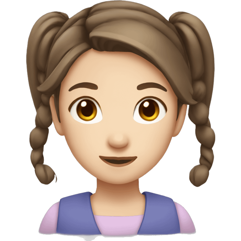 japanese girl with brown hair and double ponytail emoji