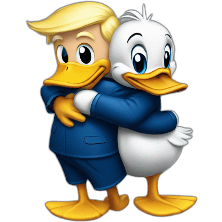 Donald Trump Hugging donald duck emoji