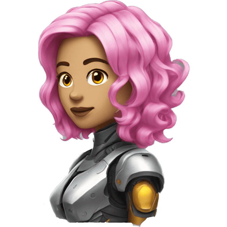 cabelo mecha rosa emoji